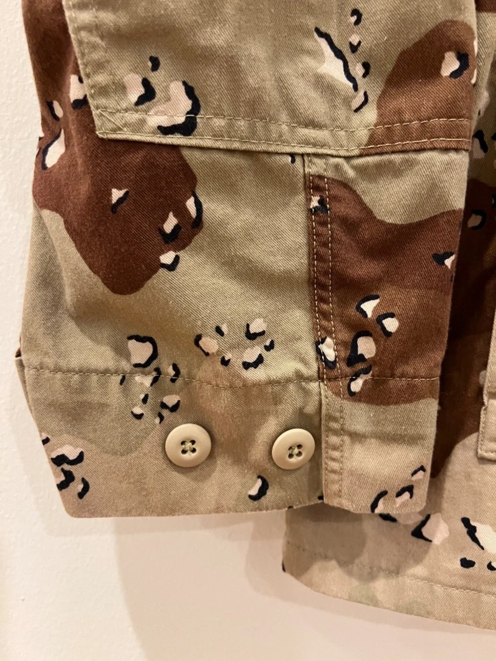 Vintage 90s Military Jacket Mens Large Chocolate Chip Gulf War Clean No Patches